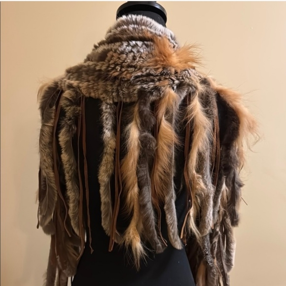Overland Rex Rabbit Fur Fringe Scarf